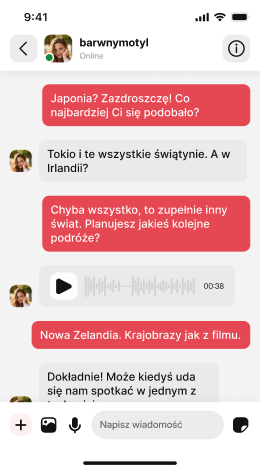 Chroniony, rozmyty podgląd aplikacji Sympatia Plus